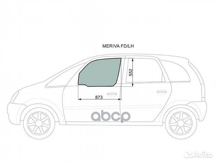 Стекло боковое опускное (Спереди/ Слева/ Цвет з