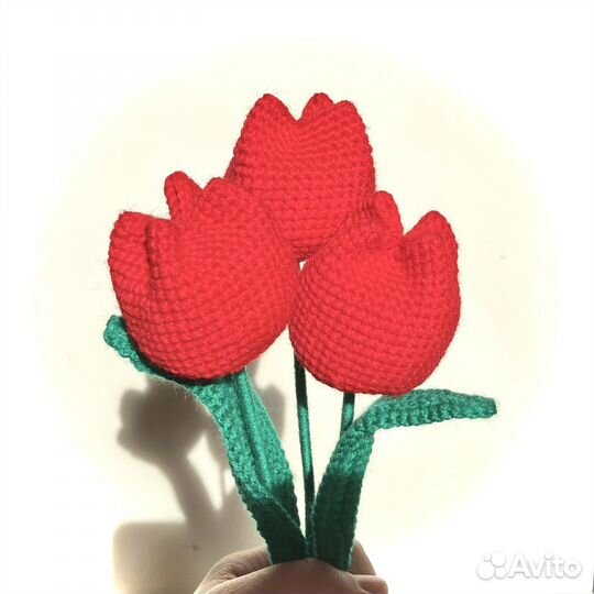 Вязанные цветы тюльпаны к 8 марта
