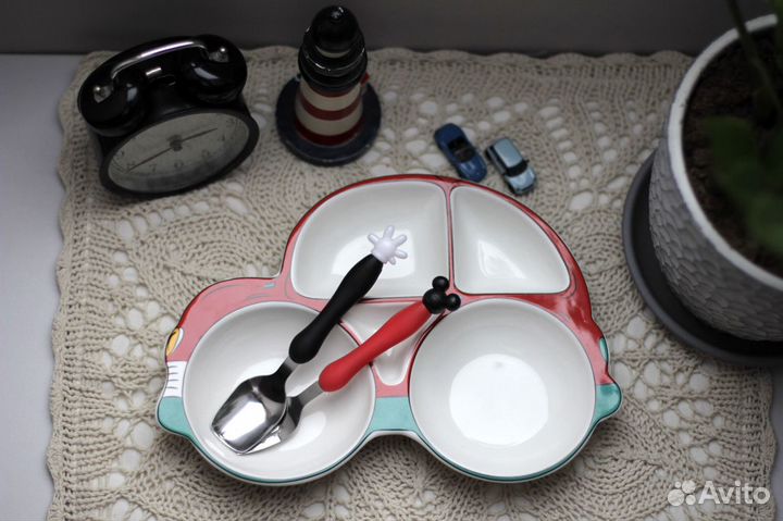 Детская керамическая посуда, бамбуковая