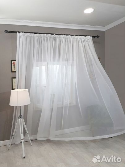 Тюль вуаль белый