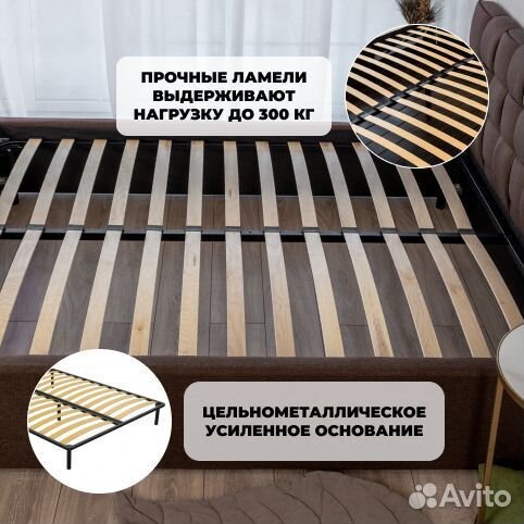 Кровать двухспальная 180х200 цвет шоколад