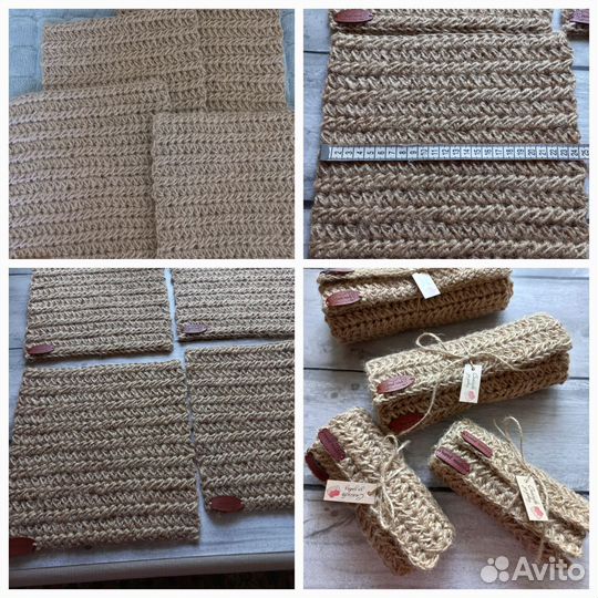 Салфетки из джута. Подставки под горячее