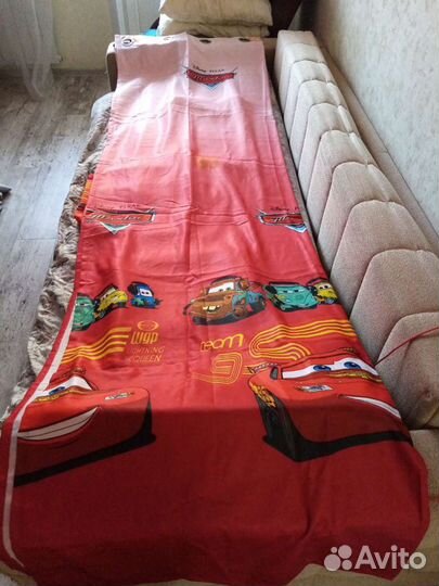 Шторы, тюль. тачки, молния маквин