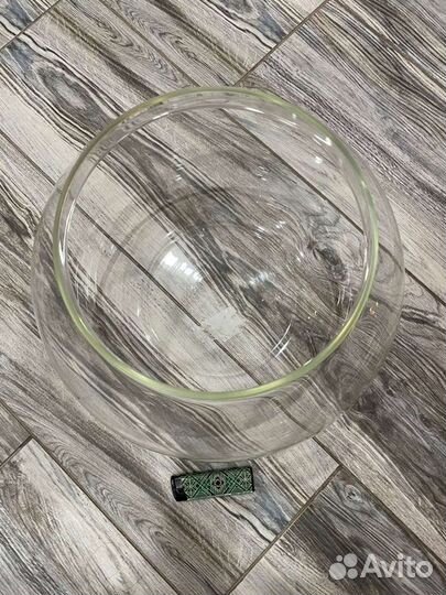 Аквариум фирменный, толстое стекло 30 см диаметр