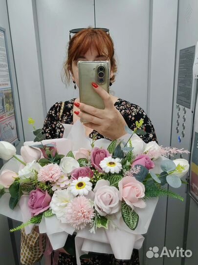 Букет на свадьбу из мыльных цветов