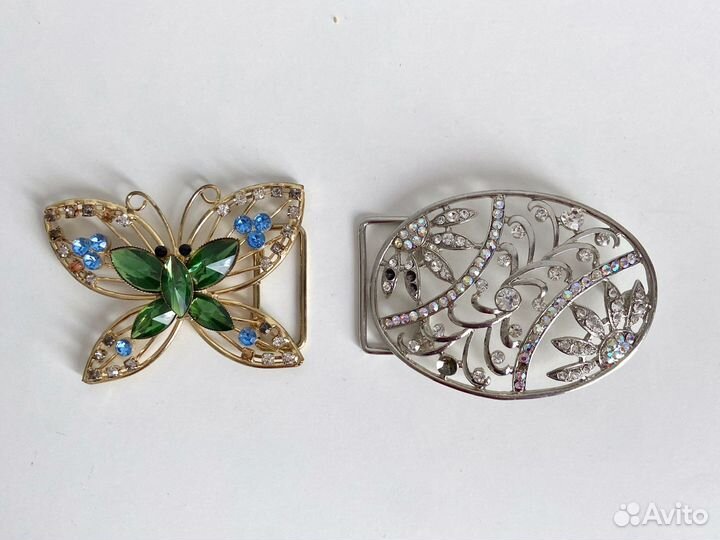 Пряжка для ремня бляшка на ремень со стразами 2 шт