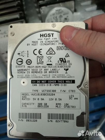 Жесткие диски hgst 300GB SAS 2.5' 10K