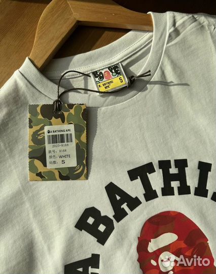 Футболка мужская A Bathing Ape белая новая