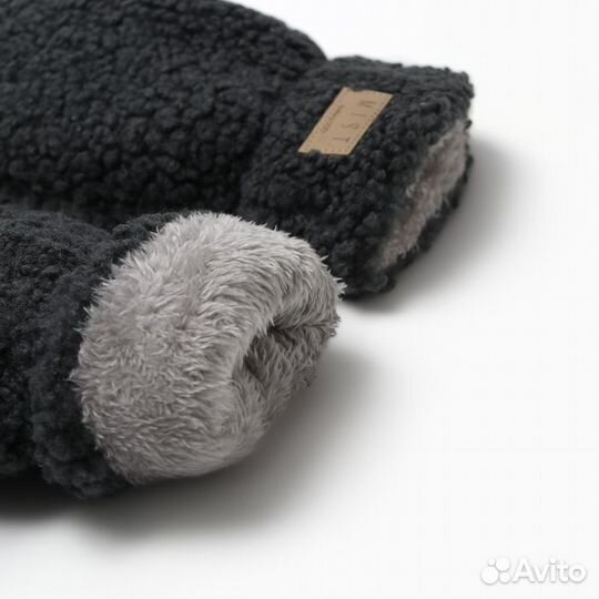2 шт. Варежки женские на иск. меху mist, р-р. 26см, серый