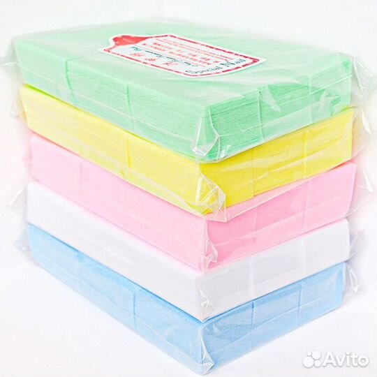 Салфетки Безворсовые цветные, жёсткие, 5*5 См