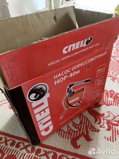 Насос для опрессовки труб Спец нор-40М