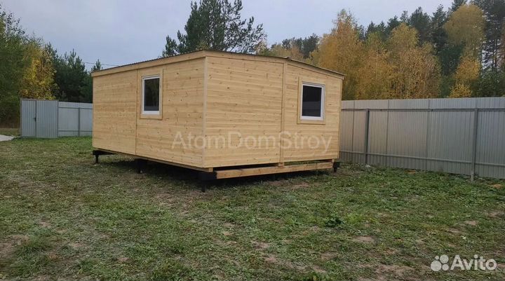 Вагончик бытовка строительная с установкой