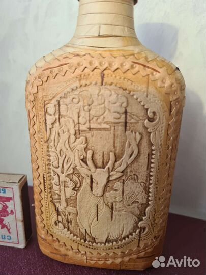 Фляжка для алкоголя береста