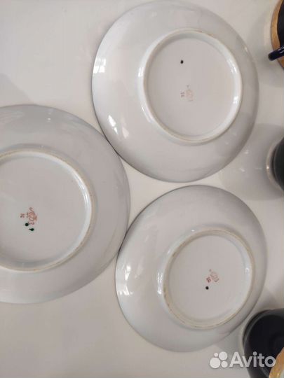 Чайная пара лфз. Кобальт с позолотой