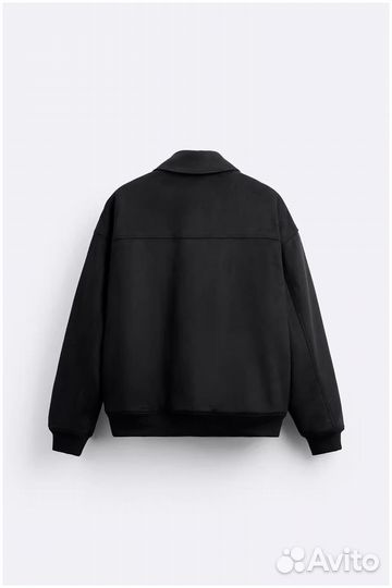 Черный замшевый бомбер Zara