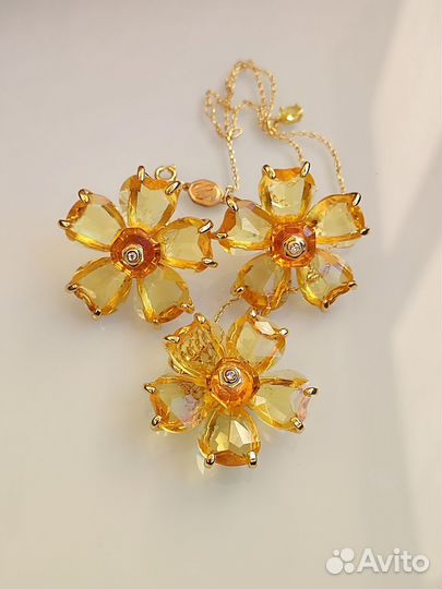 Комплект Swarovski серьги, колье