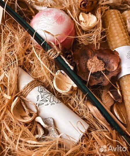 Подарочный набор, свечи из вощины, эко-подарок