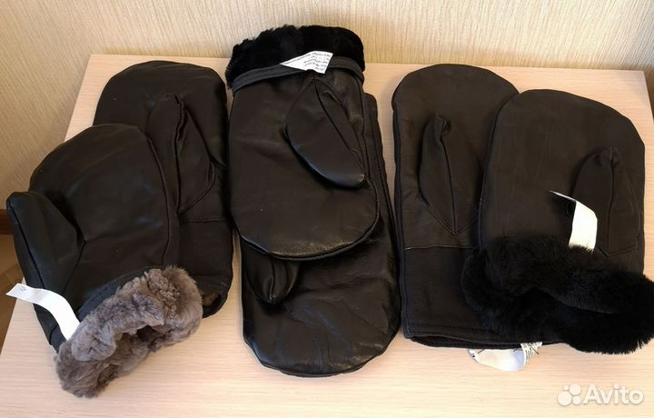 Варежки меховые мужские