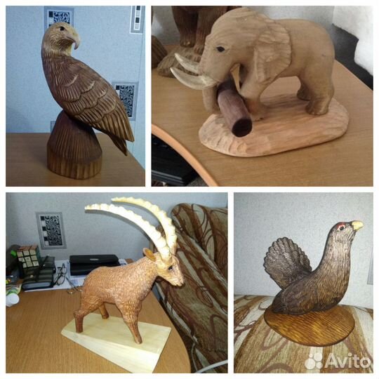 Фигурки животных из дерева