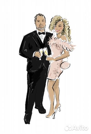 Портрет по фото за 1 день на заказ скетч шарж