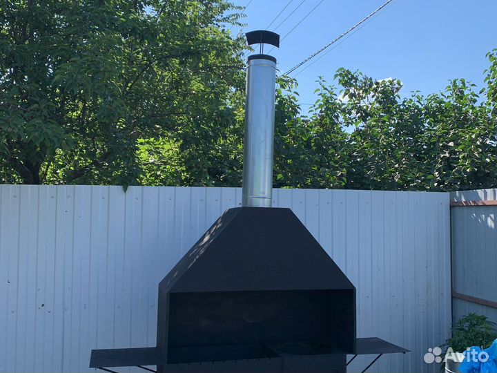 Мангал с печкой и крышей