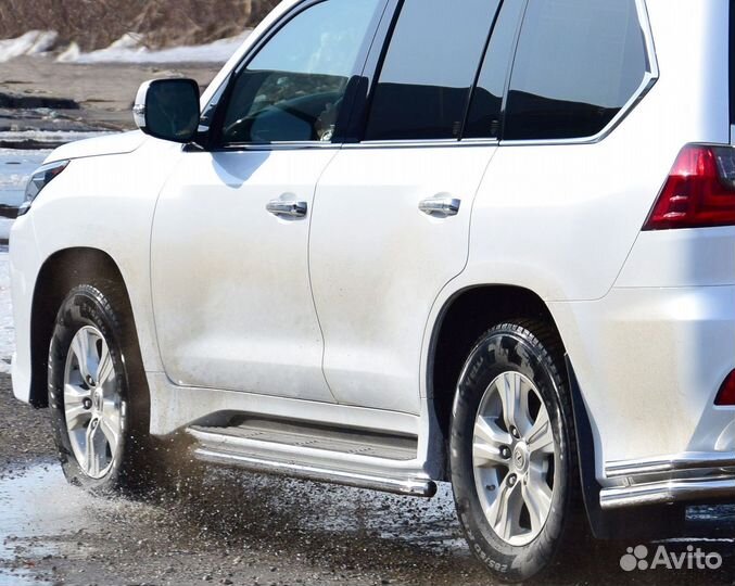 Защита порогов окантовка 51мм (нпс) lexus 450D