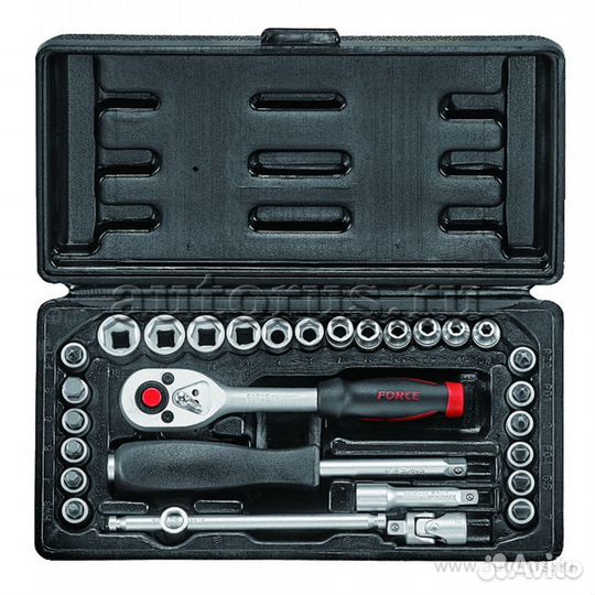 Набор 1/4 инстр. с 6-ти гран головками 29 пр force