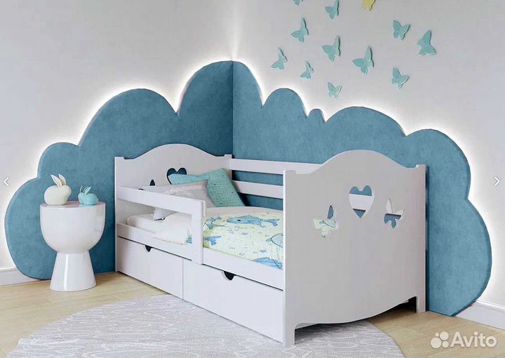 Кроватка высокий борт сингл из массива для малыша