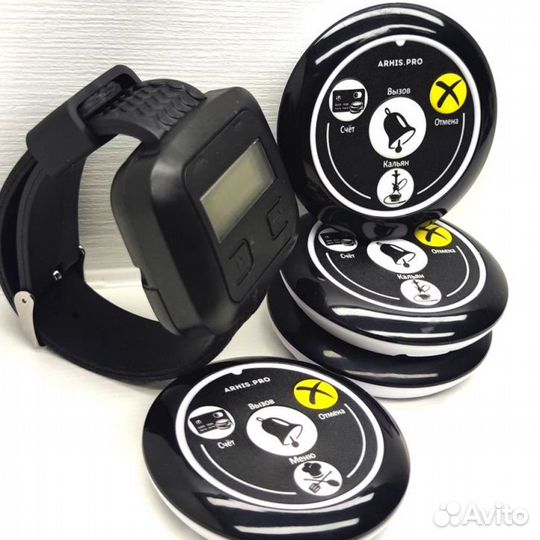 Кнопка вызова официанта и часы-пейджер Эконом