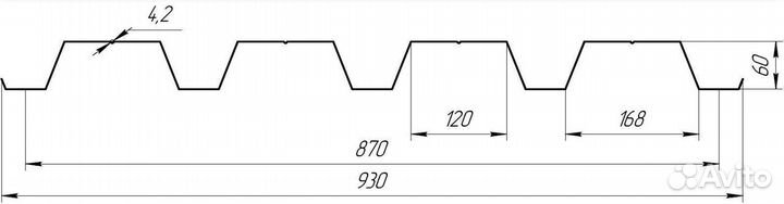 Профлист Н60 902x0,45 RAL 6005