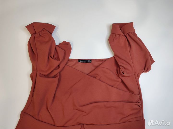 Платье с запахом Boohoo 54 короткое большое