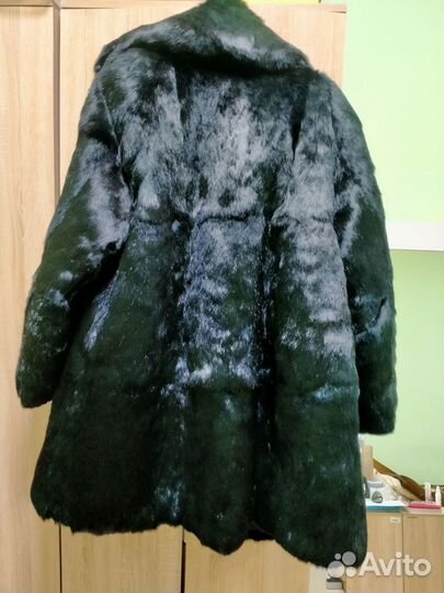 Шуба черная кролик