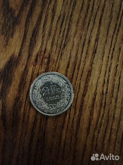 Монета Швейцария. 1/2 Франка 1993 год