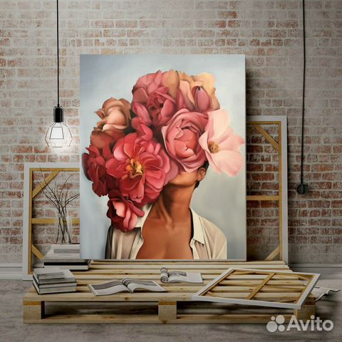 Картина Девушка с пионами