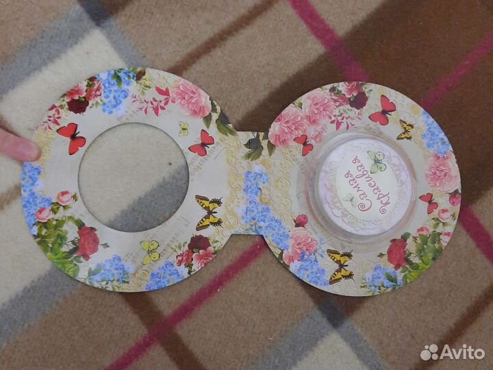 Подарок. Прессованное полотенце на открытке