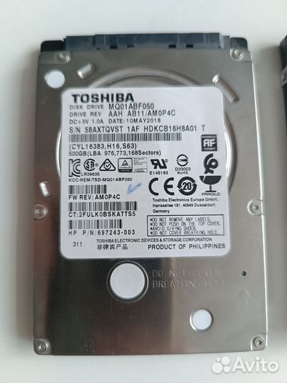 Жесткие диски/HDD 1Тб, 500мб