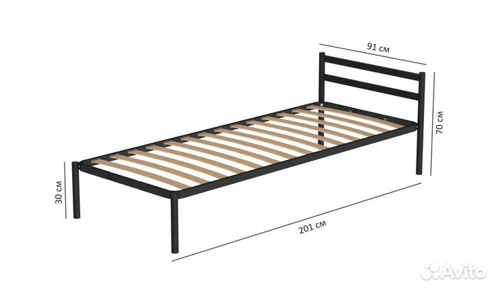 Кровать металическая односпальная бу