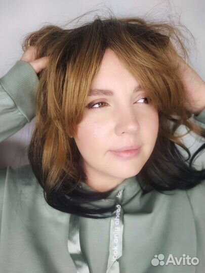 Парик короткий коричневый #4