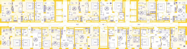 2-к. квартира, 55,8 м², 4/31 эт.