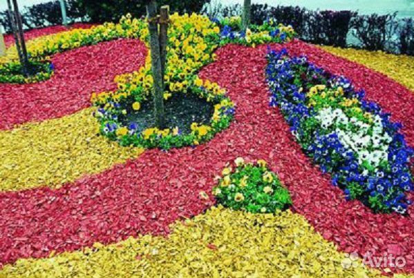 Щепа древесная декоративная цветная