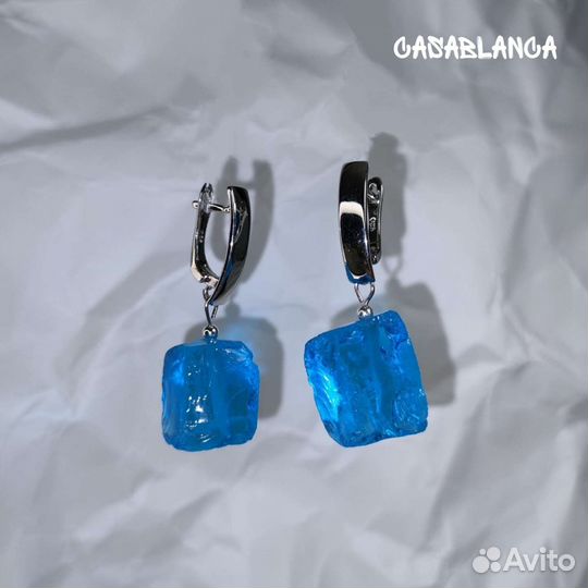 Серьги. Тонированный кварц
