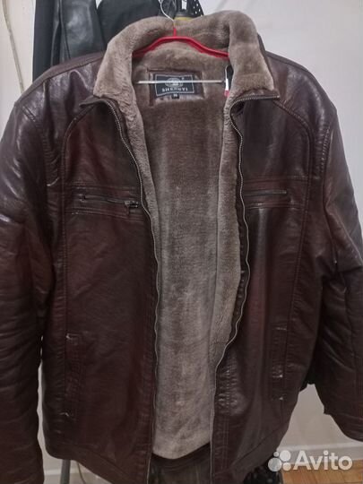 Кожаная куртка мужская 60-62