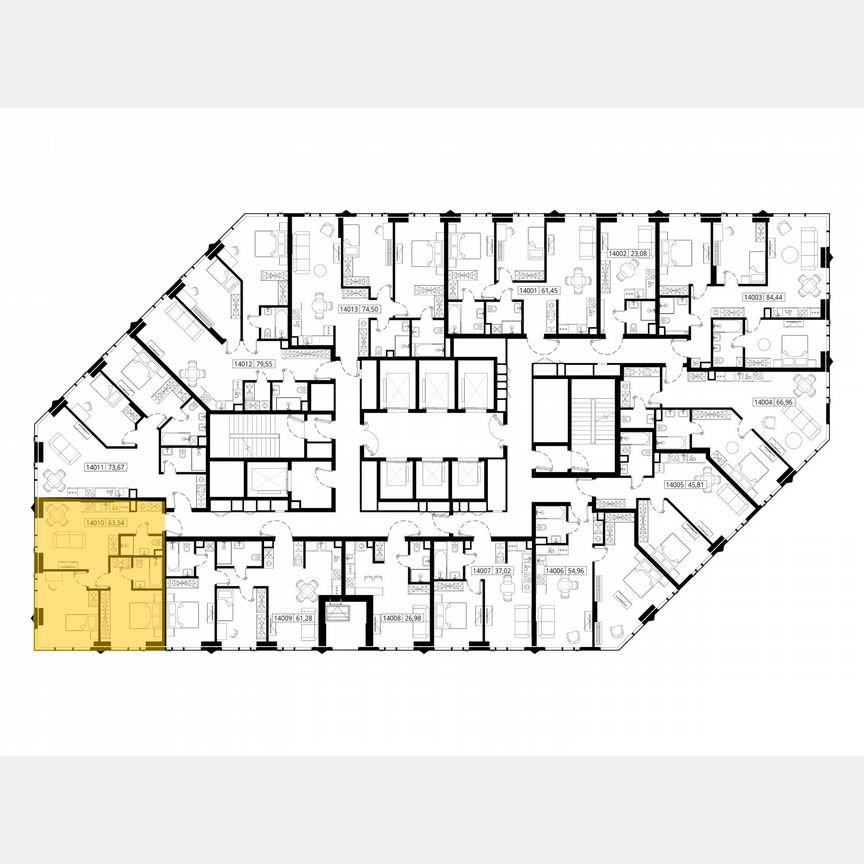 2-к. квартира, 63,1 м², 48/55 эт.