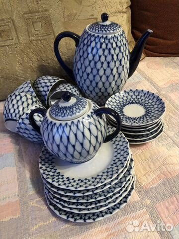 Кофейный сервиз лфз кобальтовая сетка купить в Санкт-Петербурге ...