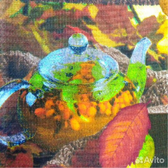 Вафельное полотно «Осень» для пошива полотенец