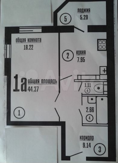 1-к. квартира, 44,4 м², 3/12 эт.