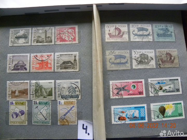 Марки, альбомы - №4 - 108шт. и №3 -53шт