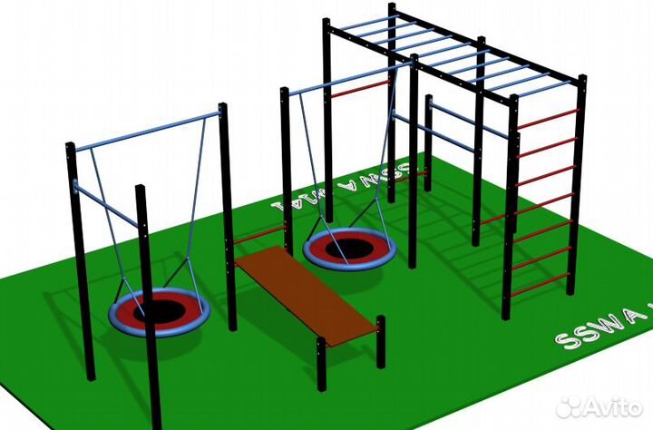 Уличный спортивный комплекс турник брусья