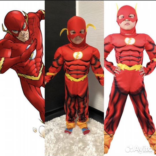 Карнавальный костюм супергероя Флэш Flash