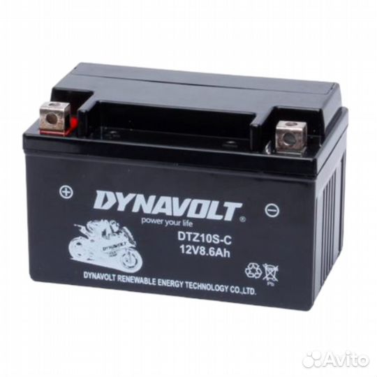 Аккумулятор для мото Dynavolt DTZ10S, 12V, SLA